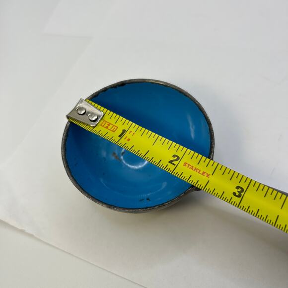 Vintage Blue Enamel Ice Cream Scoop Marked "ADAN" Black Handle 8" - Picture 3 of 14